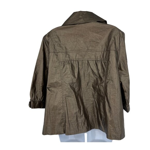 Chico's Metallic Bronze Button-Front Lightweight Jacket Women's Size 2 US L - Picture 6 of 9